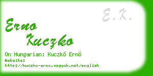 erno kuczko business card